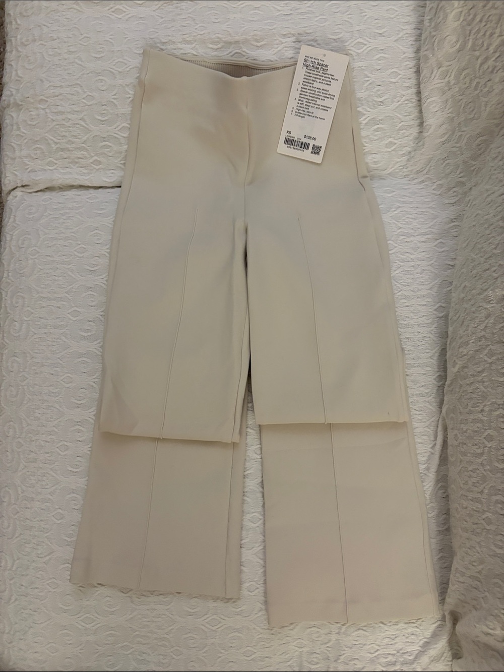 lululemon athletica stretch spacer high rise pant color light ivory